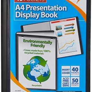 Tiger 300933 40 A4 Pocket Presentation Display Book - Black