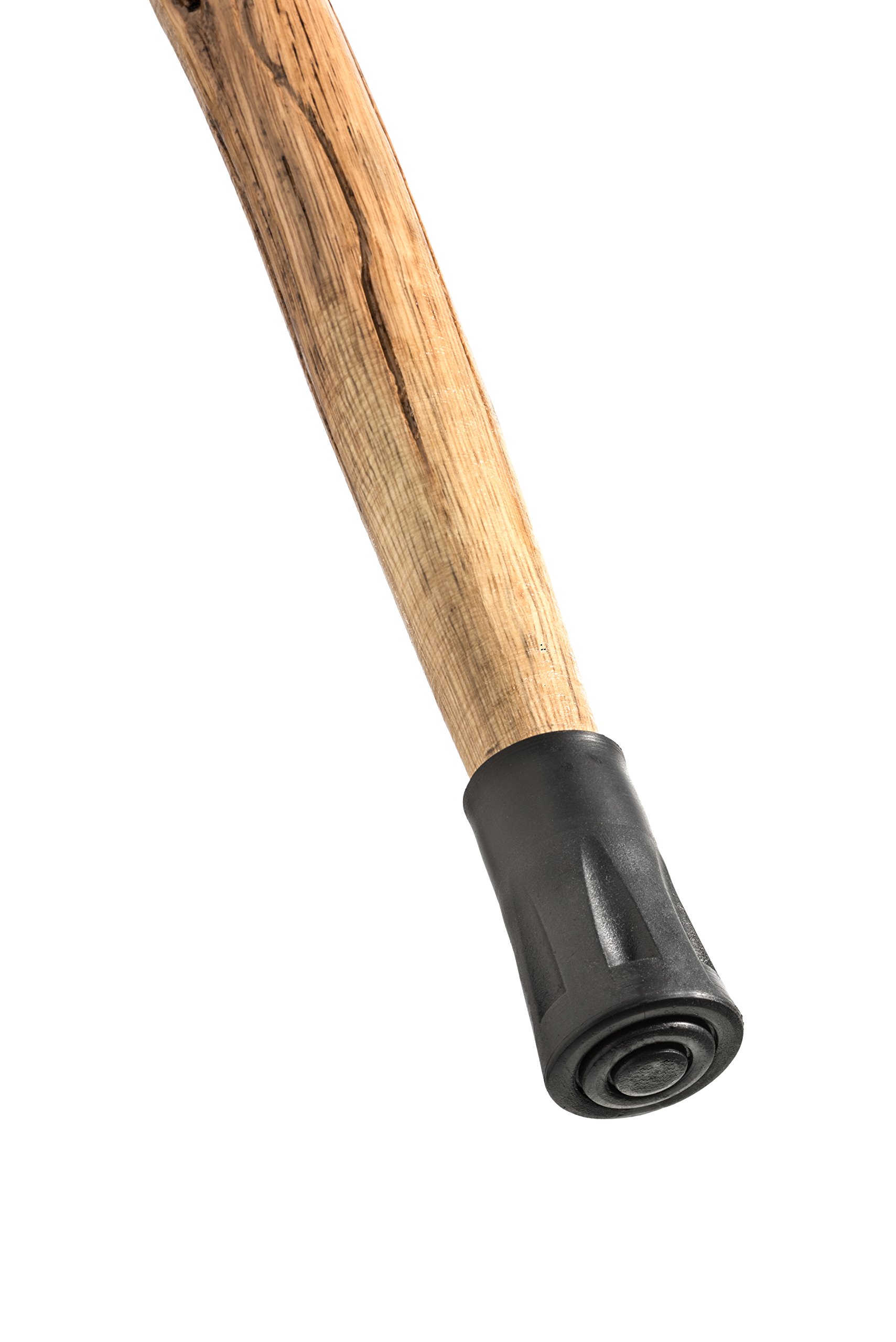 SE Natural Wood Walking Stick with Steel Spike and Metal-Reinforced Tip Cover, 50" - WS632-50