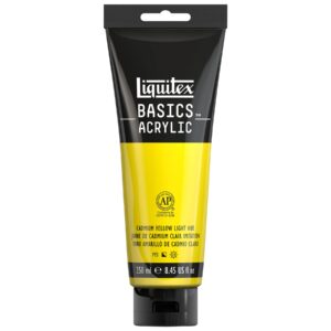 liquitex basics acrylic paint, 250ml (8.5-oz) tube, cadmium yellow light hue