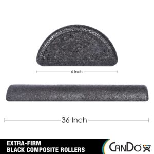 CanDo Black Composite High-Density Roller, Half-Round, 6"" X 36