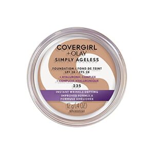 covergirl face products covergirl & olay simply ageless foundation, medium light 235, 0.40-ounce package