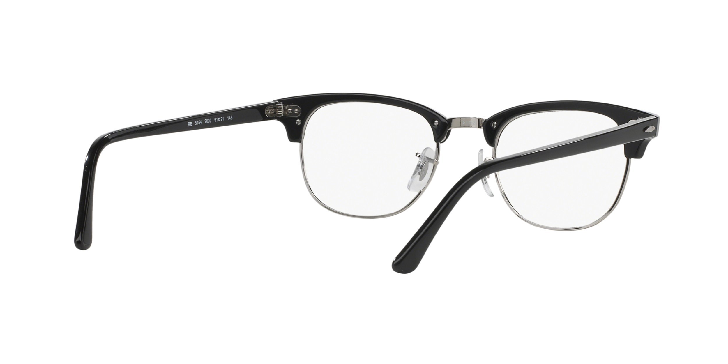 Ray-Ban Unisex 5154 Clubmaster Eyeglasses Shiny Black 49mm