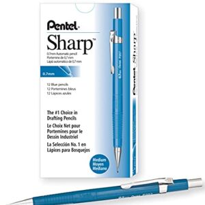 Pentel Sharp Mechanical Pencil, (0.7mm), Medium Line, Blue Barrel, Box of 12 (P207C)