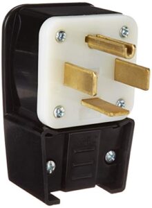 leviton 9462-p 60 amp, 125/250 volt, straight blade, plug, industrial grade, grounding, angle, black