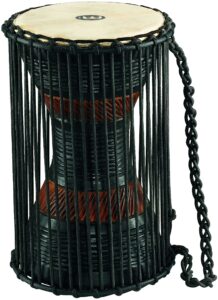 meinl percussion african talking drum with mahogany wood shell and wooden beater-not made in china-medium size goat skin heads, 2-year warranty, (atd-m)