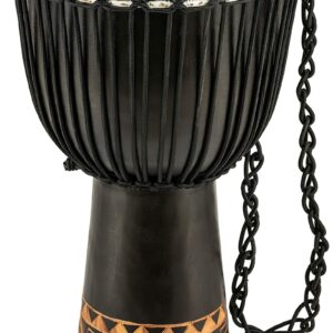 Meinl Percussion Djembe Hand Drum Circle Instrument, Carved Mahogany Headliner Series — NOT Made in China — African Mali Weave Ropes, 2-Year Warranty, Congo, Extra-Large (HDJ1-XL)