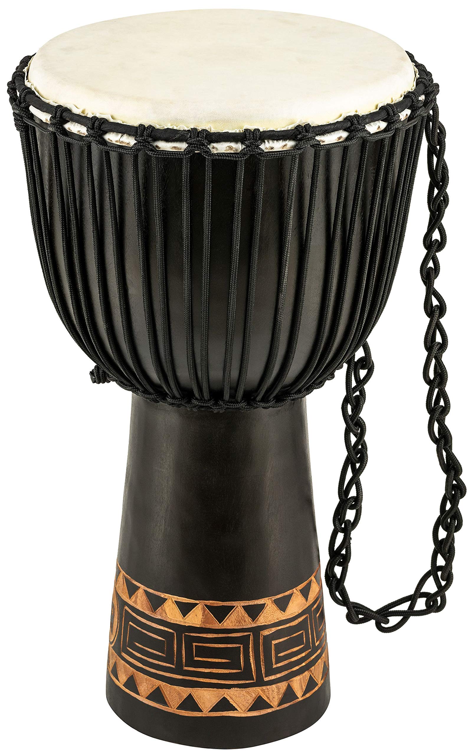 Meinl Percussion Djembe Hand Drum Circle Instrument, Carved Mahogany Headliner Series — NOT Made in China — African Mali Weave Ropes, 2-Year Warranty, Congo, Extra-Large (HDJ1-XL)