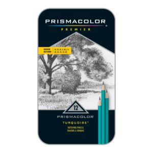 Prismacolor Premier Turquoise Graphite Sketching Pencils, Medium Leads, Adult Coloring, 12 Pack