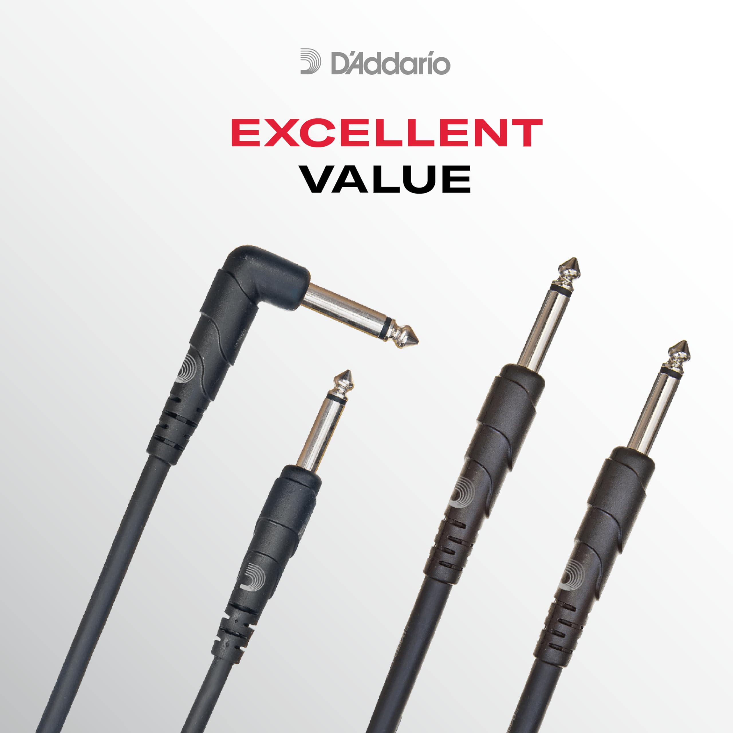 D'Addario Accessories Speaker Cable - Shielded for Noise Reduction - 1/4 Inch Male to 1/4 Inch Male - Classic Series - 5 Feet/1.52 Meters - Straight Ends - 1 Pack