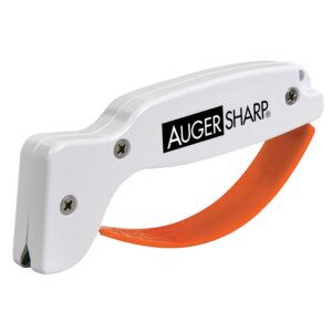 accusharp augersharp & ice auger tool sharpener, diamond-honed tungsten carbide blade, quickly sharpens, restores, repairs & hones dull ice fishing tool blades