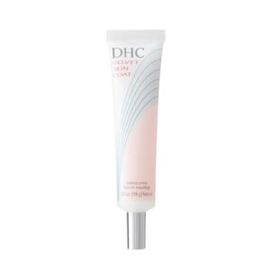 dhc velvet skin coat, mattifying makeup primer, powder-gel formula, minimizes look of pores, fine lines, and imperfections, all skin types, fragrance and colorant free, 0.52 oz. net wt