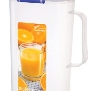 Sistema KLIP IT Utility Collection Juice Pitcher, 67.6 oz./2.0 L, Clear/Blue