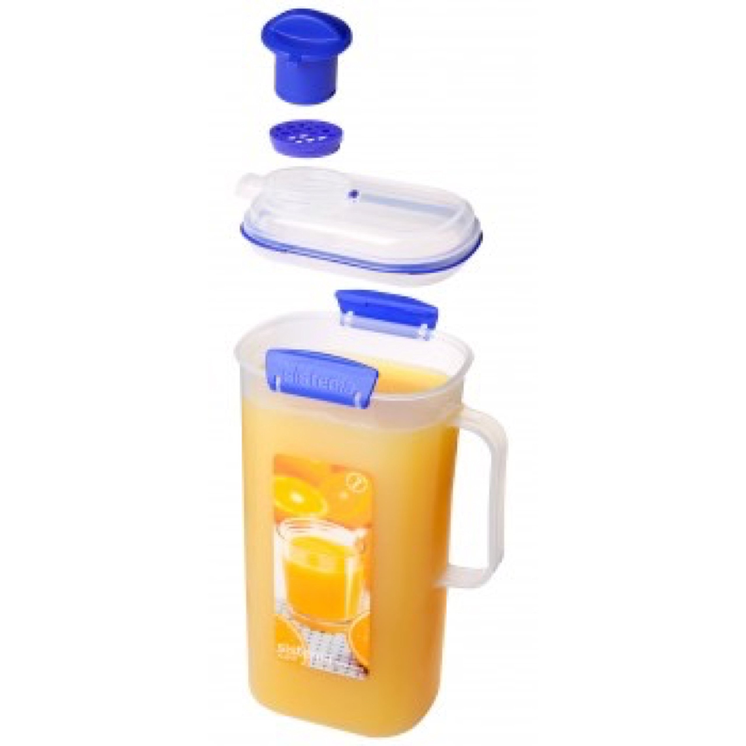 Sistema KLIP IT Utility Collection Juice Pitcher, 67.6 oz./2.0 L, Clear/Blue