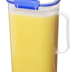 Sistema KLIP IT Utility Collection Juice Pitcher, 67.6 oz./2.0 L, Clear/Blue