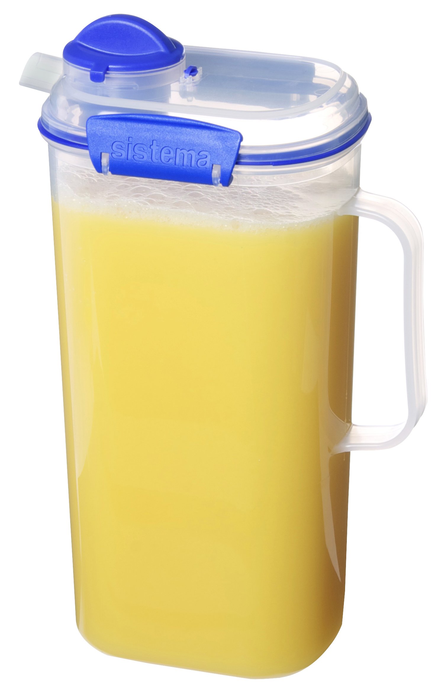 Sistema KLIP IT Utility Collection Juice Pitcher, 67.6 oz./2.0 L, Clear/Blue