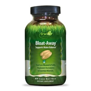 irwin naturals bloat-away - water balance support - replenish electrolytes & essential minerals - 60 liquid soft-gels