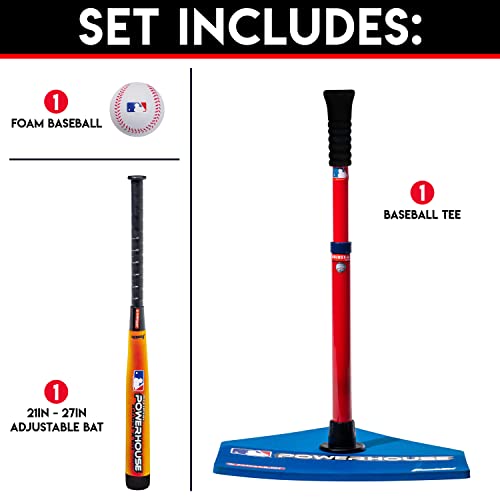 Franklin Sports MLB Adjust-A-Hit T-Ball Set Blue/Red, 5 - 18 years includes Tee, Ball, & Bat