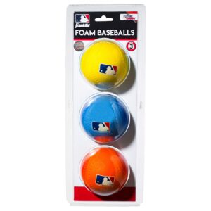 Franklin Sports Foam Baseballs - Soft Foam Practice Baseballs for Kids - Perfect for Hitting and Indoor or Outdoor Play - 3 Pack - Official MLB Licensed Product