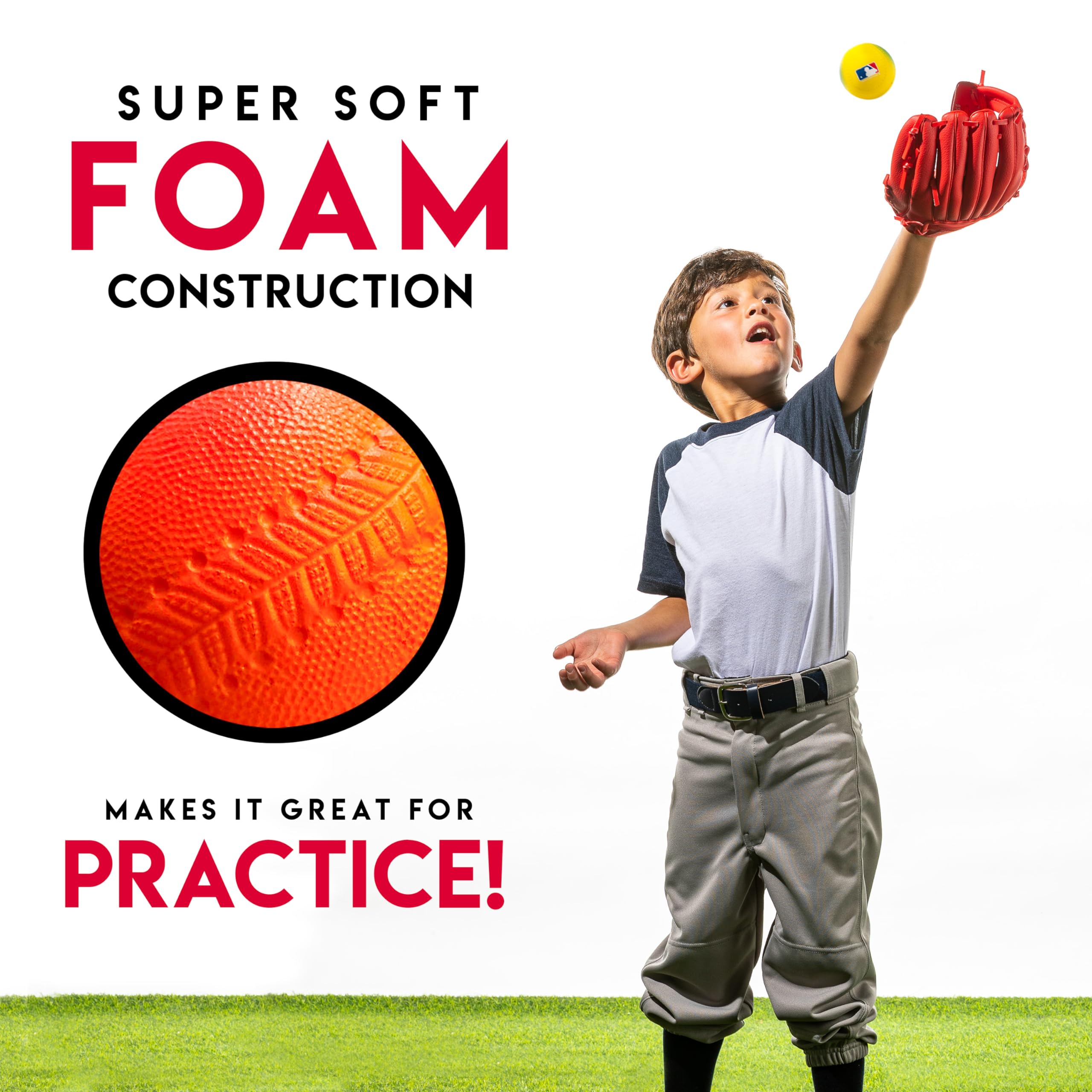 Franklin Sports Foam Baseballs - Soft Foam Practice Baseballs for Kids - Perfect for Hitting and Indoor or Outdoor Play - 3 Pack - Official MLB Licensed Product