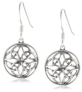 amazon essentials sterling silver oxidized celtic knot round drop earrings ,(previously amazon collection)