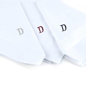 Monogrammed Handkerchiefs for Men - Soft Hankies for Men + Great Monogrammed Gifts - Intial D