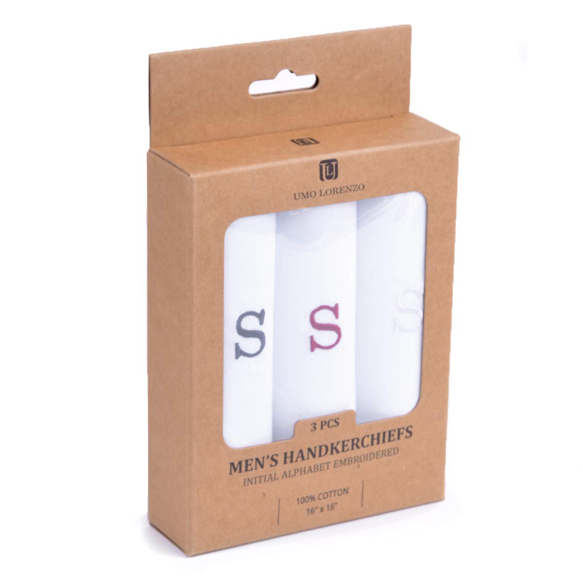 Monogrammed Handkerchiefs for Men - Soft Hankies for Men + Great Monogrammed Gifts - Intial S