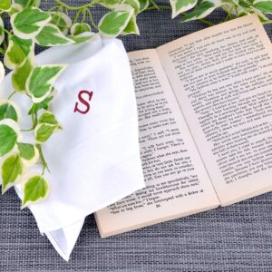 Monogrammed Handkerchiefs for Men - Soft Hankies for Men + Great Monogrammed Gifts - Intial S