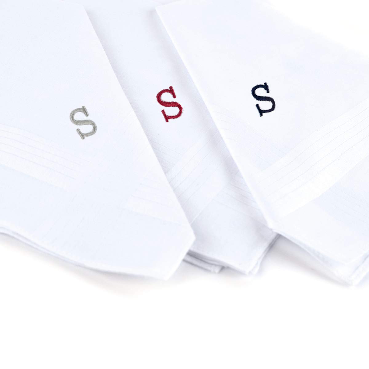 Monogrammed Handkerchiefs for Men - Soft Hankies for Men + Great Monogrammed Gifts - Intial S