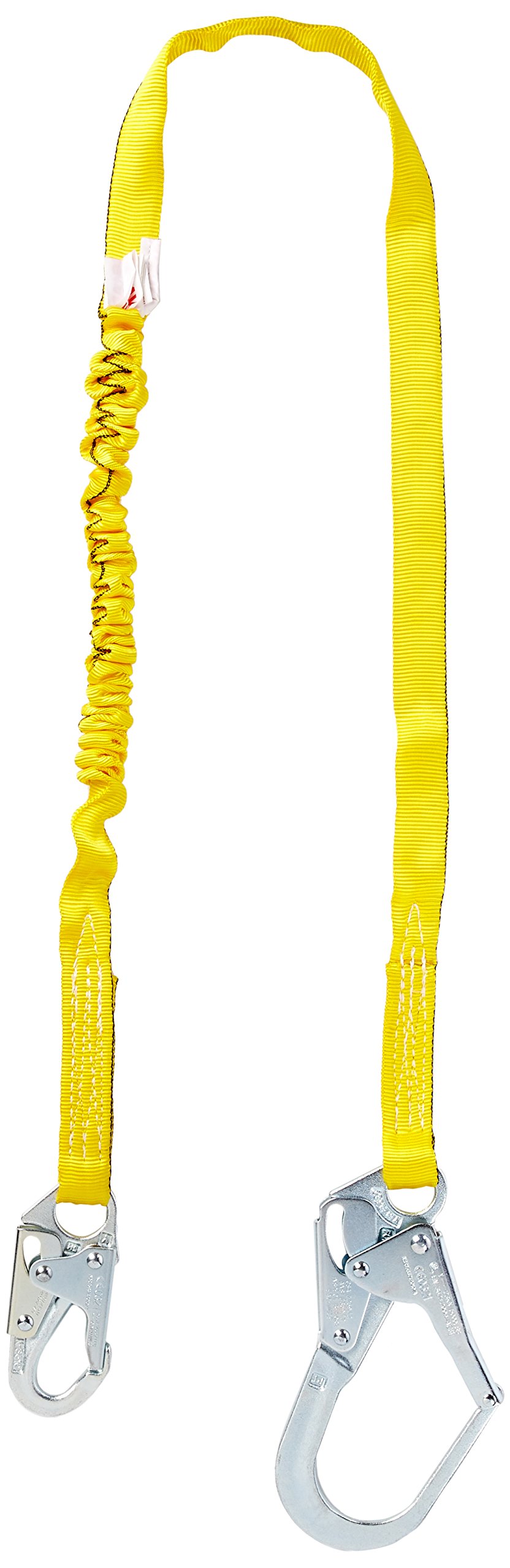 Miller by Honeywell 219WRS/6FTYL 6-Feet Manyard Shock-Absorbing Webbing Lanyard with 2-1/2-Inch Locking Rebar Hook, Yellow