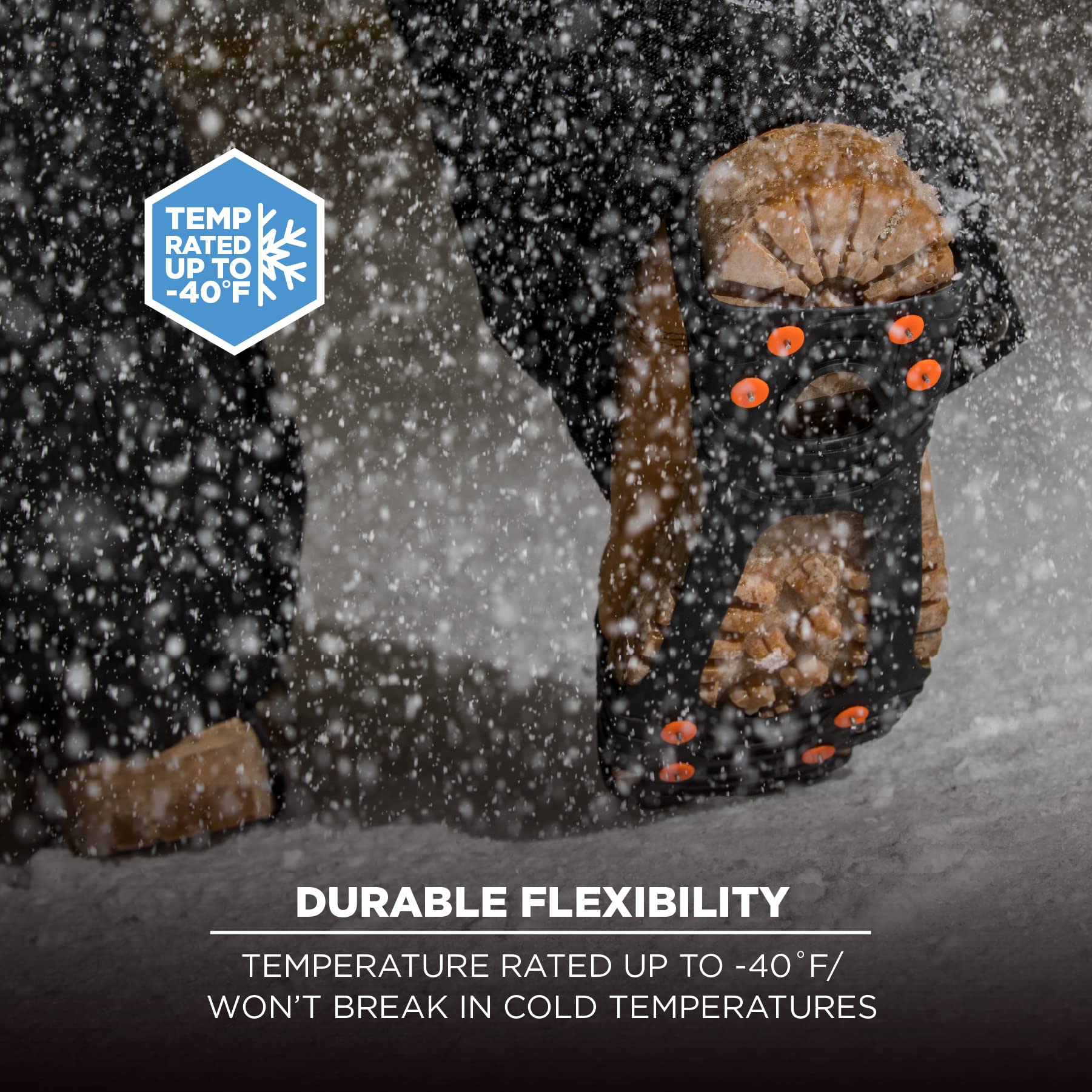 Ergodyne TREX 6300 Slip-On Traction Cleats for Snow and Ice with 8 Carbon Steel Spike Grips