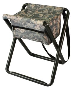 acu digital camouflage military deluxe folding stool w/pouch