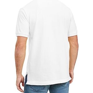 Tommy Hilfiger Men's Short Sleeve Polo Shirt in Classic Fit, White, Medium