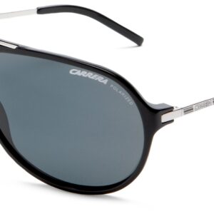 Carrera unisex adult Hot/S Sunglasses, Black and Palladium Frame/Grey Lens, 64 mm US