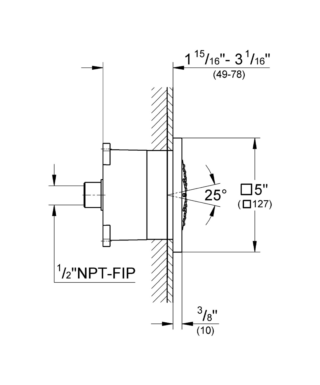 Grohe Rainshower In.F In. Series Body Spray