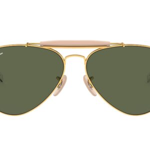 Ray-Ban RB3029 Outdoorsman II Aviator Sunglasses, Gold Rose/G-15 Green, 62 mm