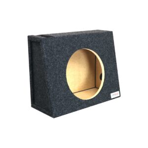 Bbox Single Vented 12 Inch Subwoofer Box - Universal Wedge Truck Enclosure - Premium Subwoofer Box Improves Audio Quality, Sound & Bass - Car Subwoofer Boxes & Enclosures with Nickel Finish Terminals