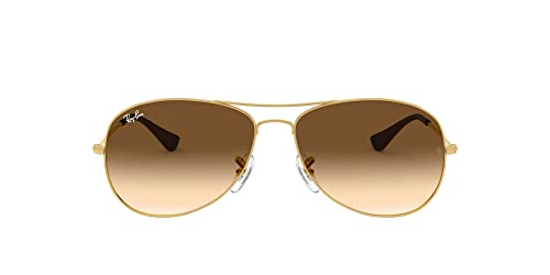 Ray-Ban Men's RB3362 Cockpit Aviator Sunglasses, Gold/Clear Gradient Brown, 59 mm + 1