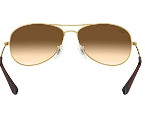 Ray-Ban Men's RB3362 Cockpit Aviator Sunglasses, Gold/Clear Gradient Brown, 59 mm + 1