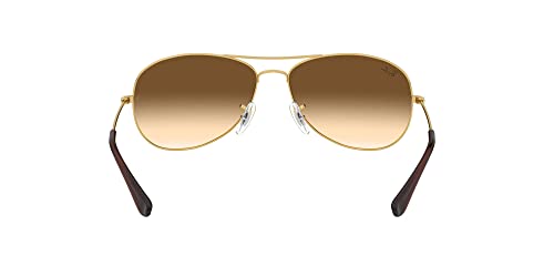 Ray-Ban Men's RB3362 Cockpit Aviator Sunglasses, Gold/Clear Gradient Brown, 59 mm + 1