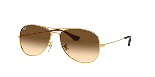 Ray-Ban Men's RB3362 Cockpit Aviator Sunglasses, Gold/Clear Gradient Brown, 59 mm + 1