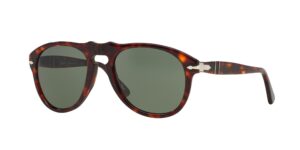 persol po0649 aviator sunglasses, havana/green, 54 mm