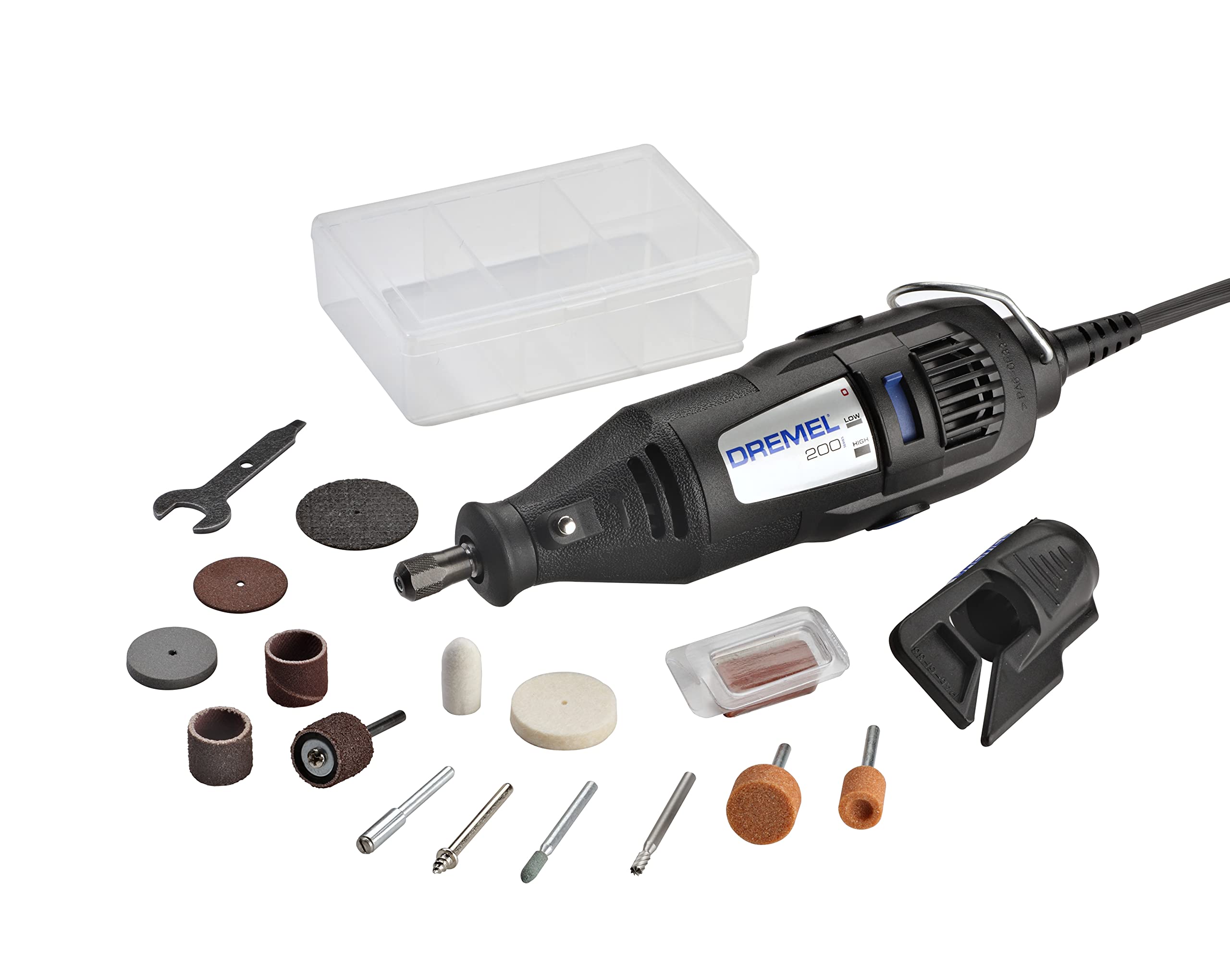 Dremel 200-1/15 Two-Speed Rotary Tool Kit with 1 Attachment 15 Accessories - Hobby Drill, Woodworking Carving Tool, Glass Etcher, Small Pen Sander, Garden Tool Sharpener, Craft and Jewelry Drill