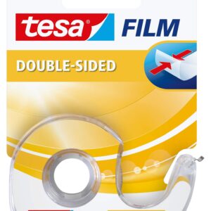 tesafilm Double-Sided Adhesive Tape - Easy hanging of Paper, Photos and Decorations, 1 Roll, 24.6 ft x 0.5 in, Transparent