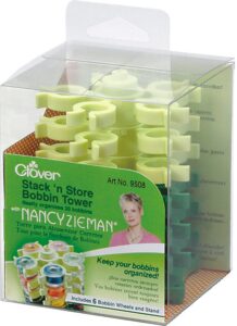 clover stack 'n store bobbin tower with nancy zieman-3-1/2 x3-3/4