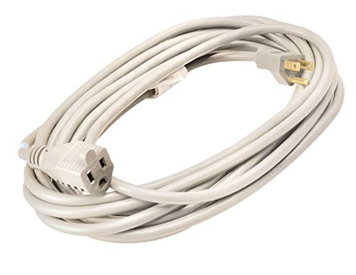 Woods Light Duty Extension Cord, 20Ft, 16 Gauge, 3 Conductor, Landscape and Patio Cord, SJTW, White, 23528801