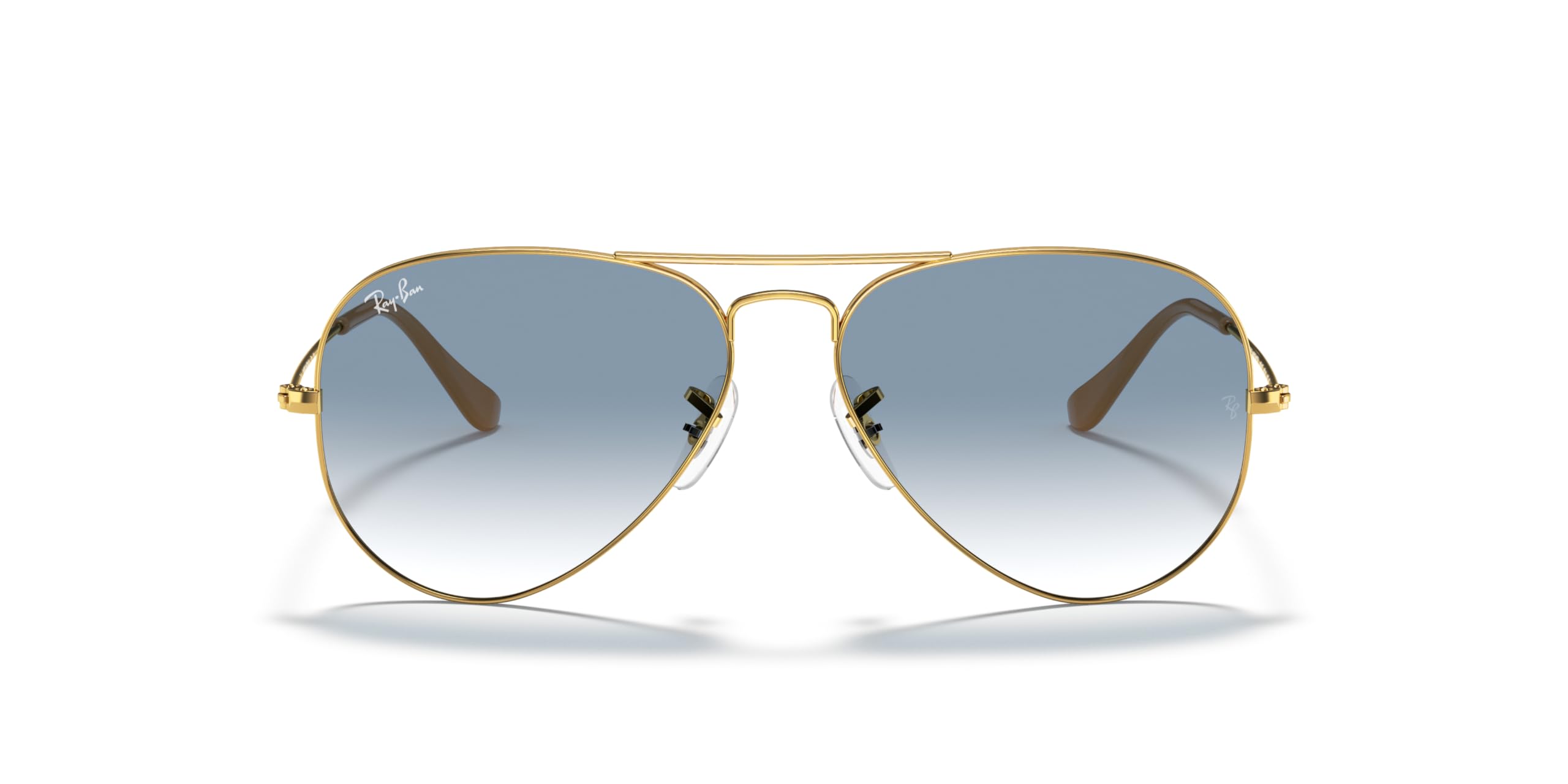 Ray-Ban RB3025 Classic Aviator Sunglasses, Gold/Clear Gradient Blue, 55 mm