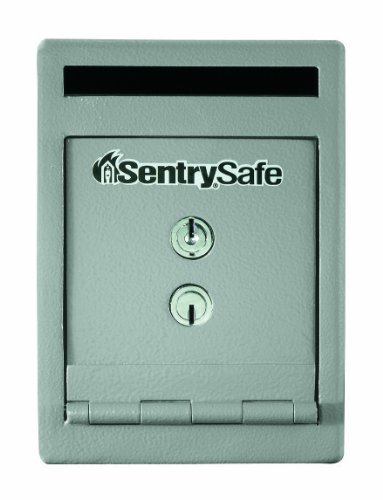 SentrySafe Depository Safe with Dual Key Lock, Steel Drop Slot Safe for Offices and Businesses, Stores Cash, Money, 0.23 Cubic Feet, 8.5 x 6 x 12.3 Inches, UC-025K