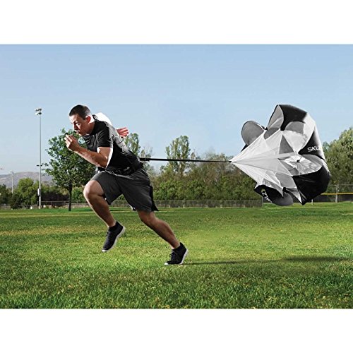 SKLZ Speed Chute Resistance Parachute for Speed and Acceleration Training Grey / Black, 54-Inch