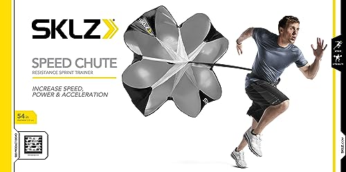 SKLZ Speed Chute Resistance Parachute for Speed and Acceleration Training Grey / Black, 54-Inch