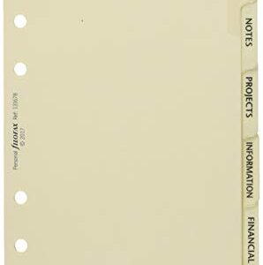 Filofax Personal Subject Index Cream 6 Tabs